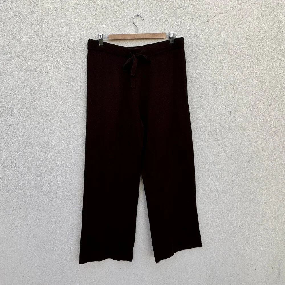 Cashmere Blend Wide Leg Lounge Pants - Picture 1 of 4